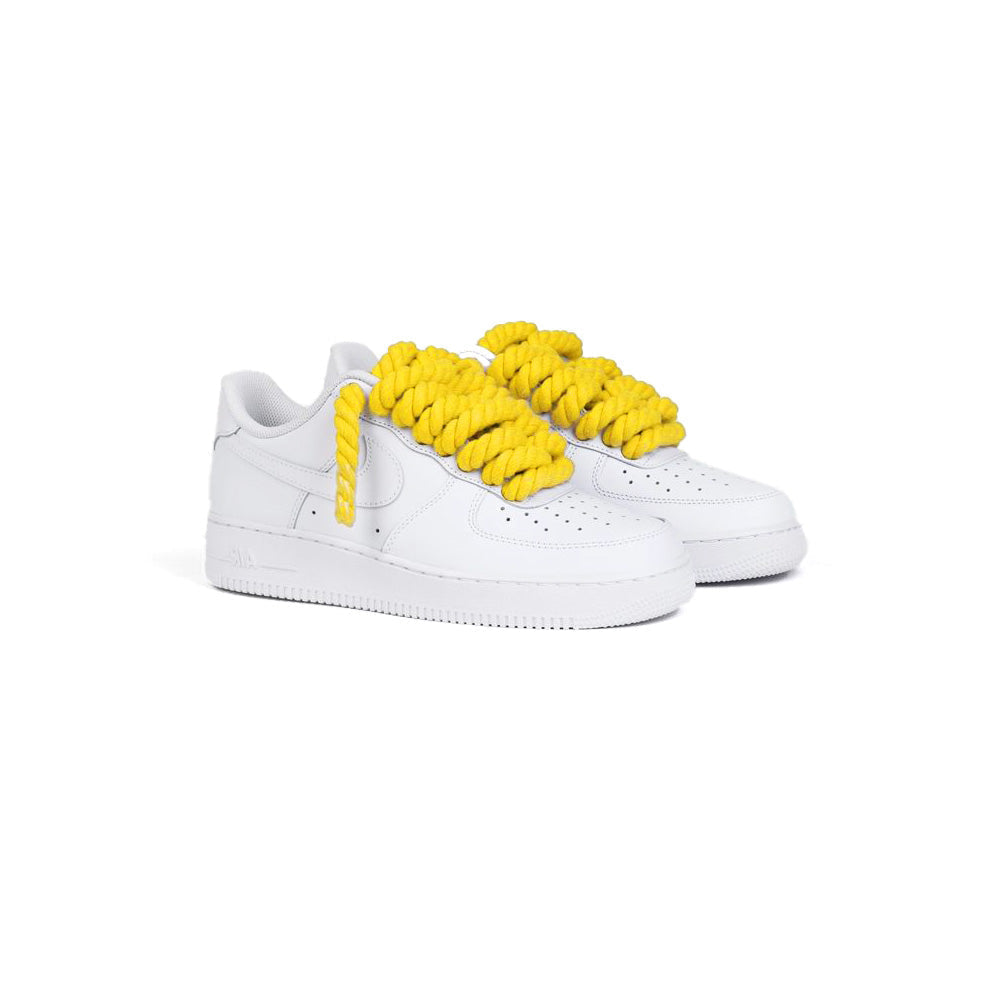 Custom Nike AF1 White "Rope Laces" Yellow