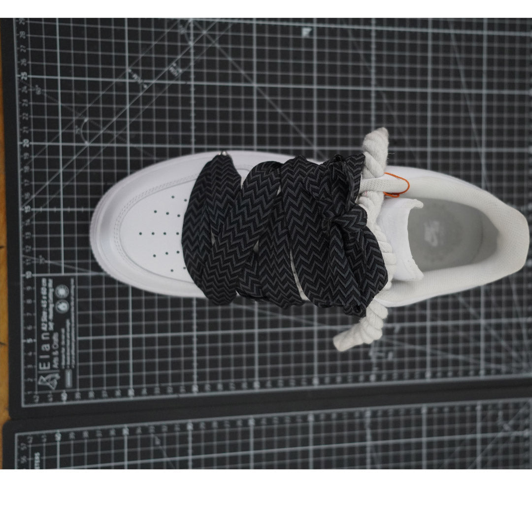 Custom Nike AF1 White "Lanvin Laces" Black Thorns