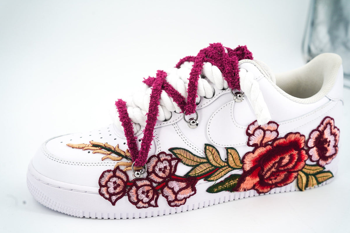Custom Nike AF1 White “ROPE LACES” Whine Parfait