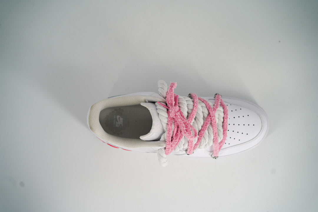 Custom Nike AF1 '' Rope Laces '' Love stride Red/Pink