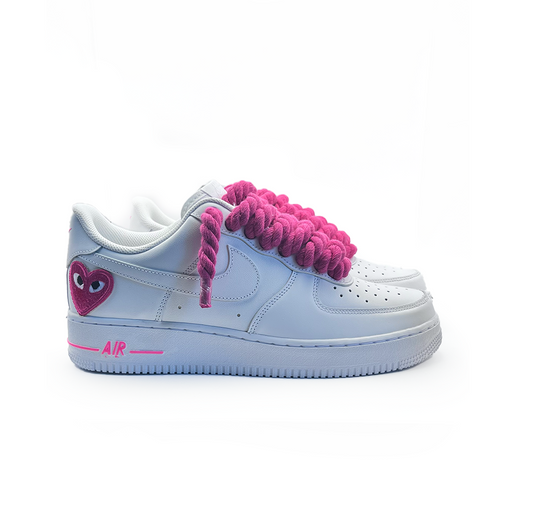 Custom Nike AF1 '' Rope Laces '' Love Stride Pink