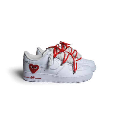Custom Nike AF1 '' Rope Laces '' Love stride red