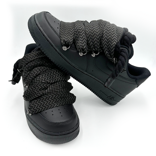 Custom Nike AF1 Black ,, Lanvin Laces '' Black