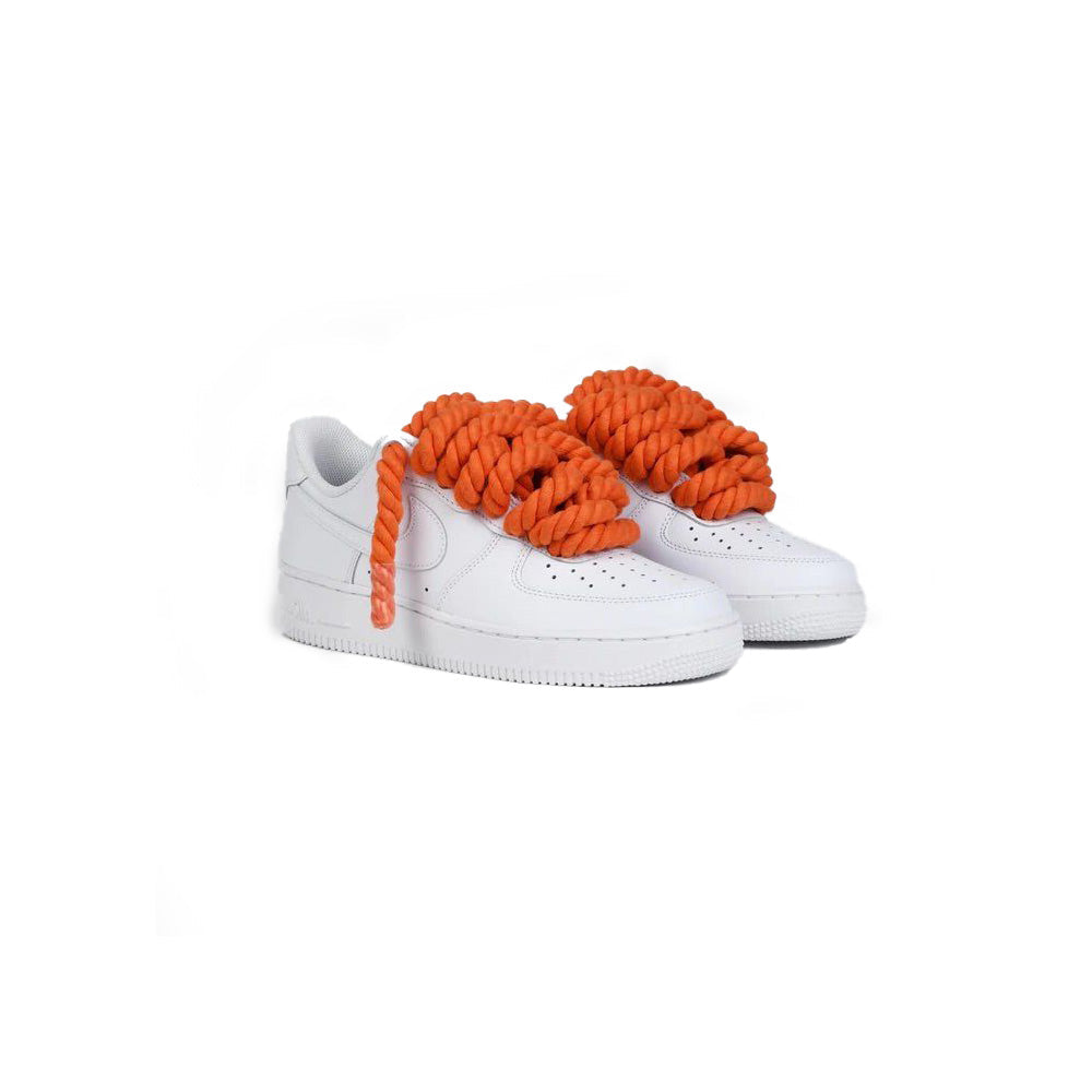 Custom Nike AF1 White “Rope Laces” Orange -