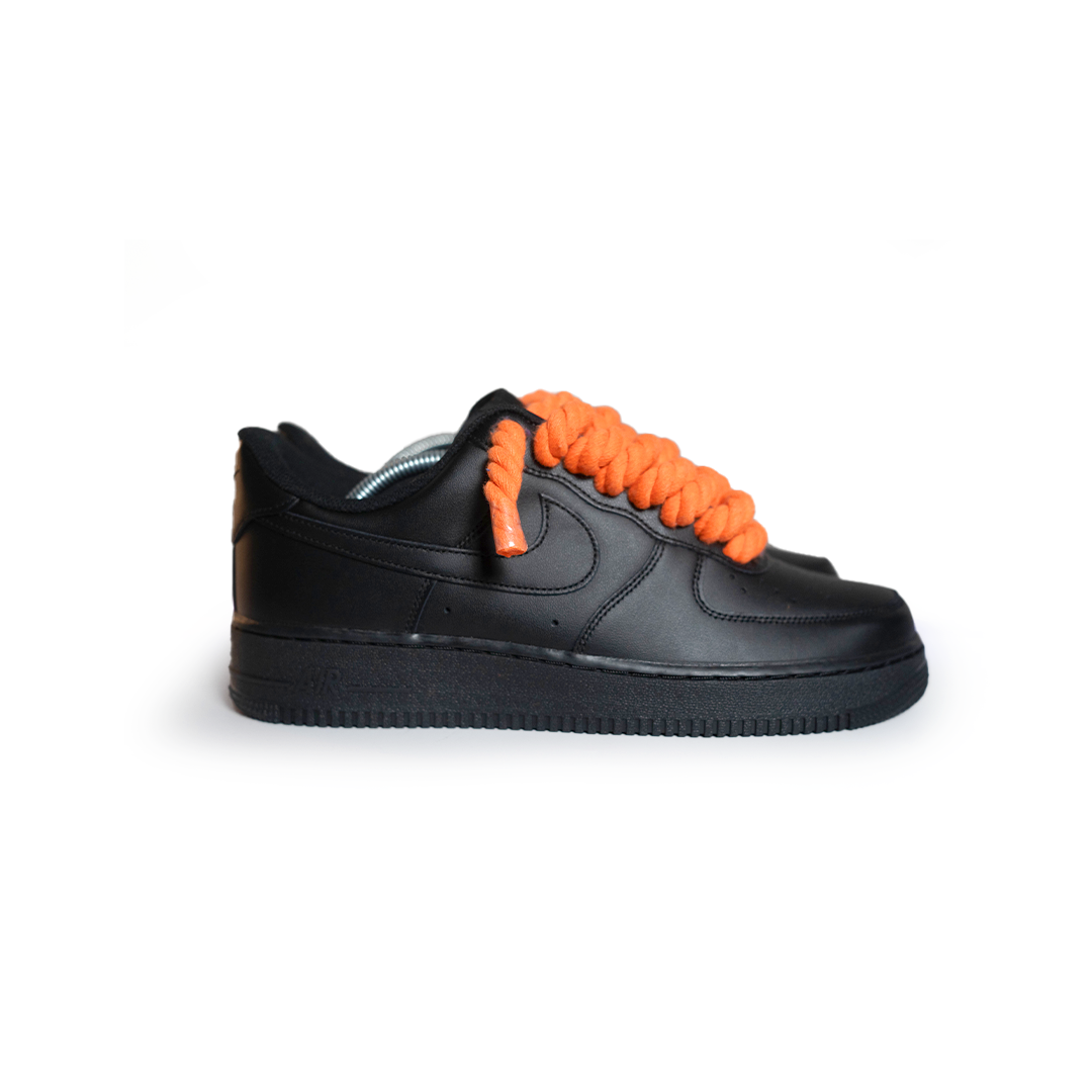 Custom Nike AF1 Black "Rope Laces" Orange