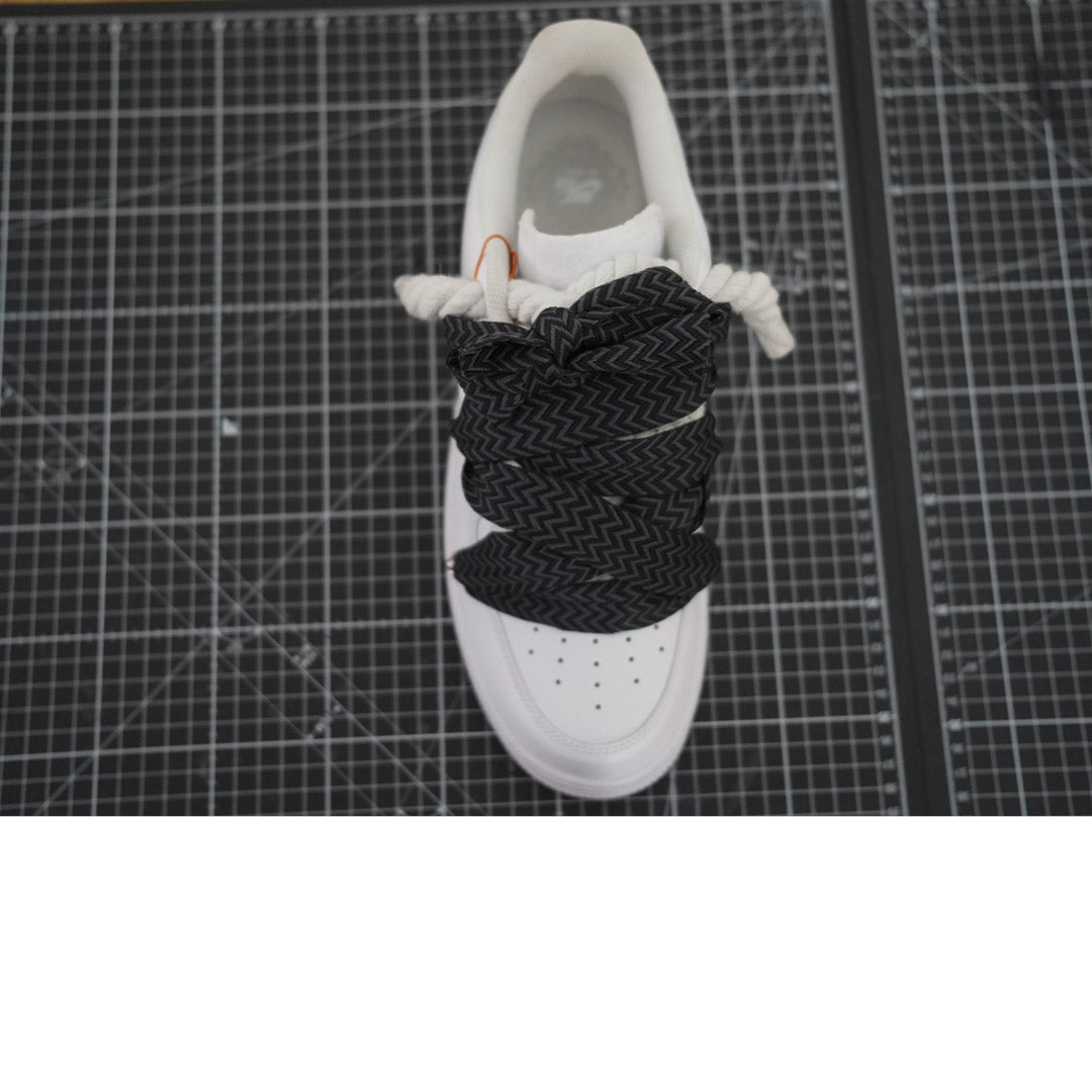 Custom Nike AF1 White "Lanvin Laces" Black Thorns