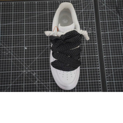 Custom Nike AF1 White "Lanvin Laces" Black Thorns