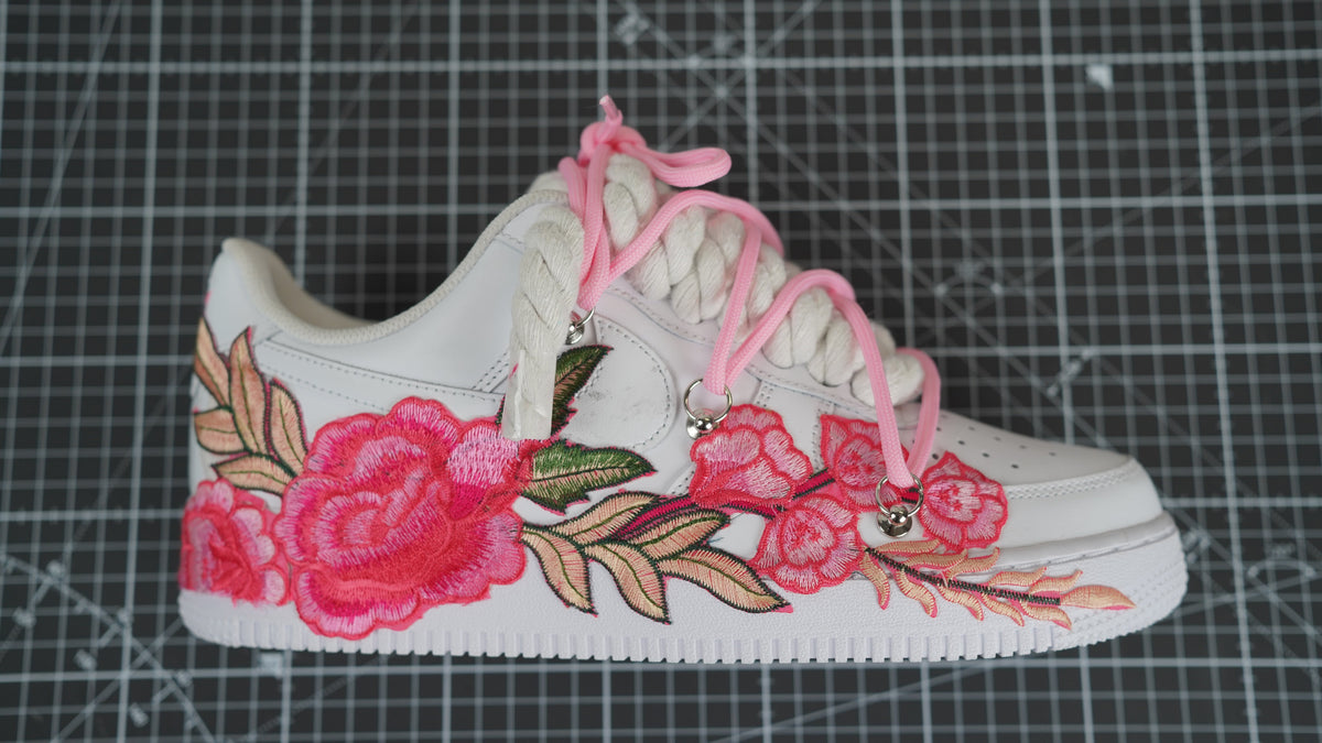 Custom Nike AF1 White “ROPE LACES” Pink Parfait