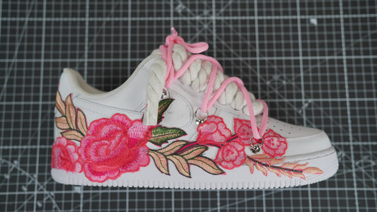 Custom Nike AF1 White “ROPE LACES” Pink Parfait