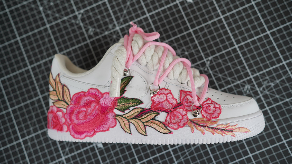 Custom Nike AF1 White “ROPE LACES” Pink Parfait