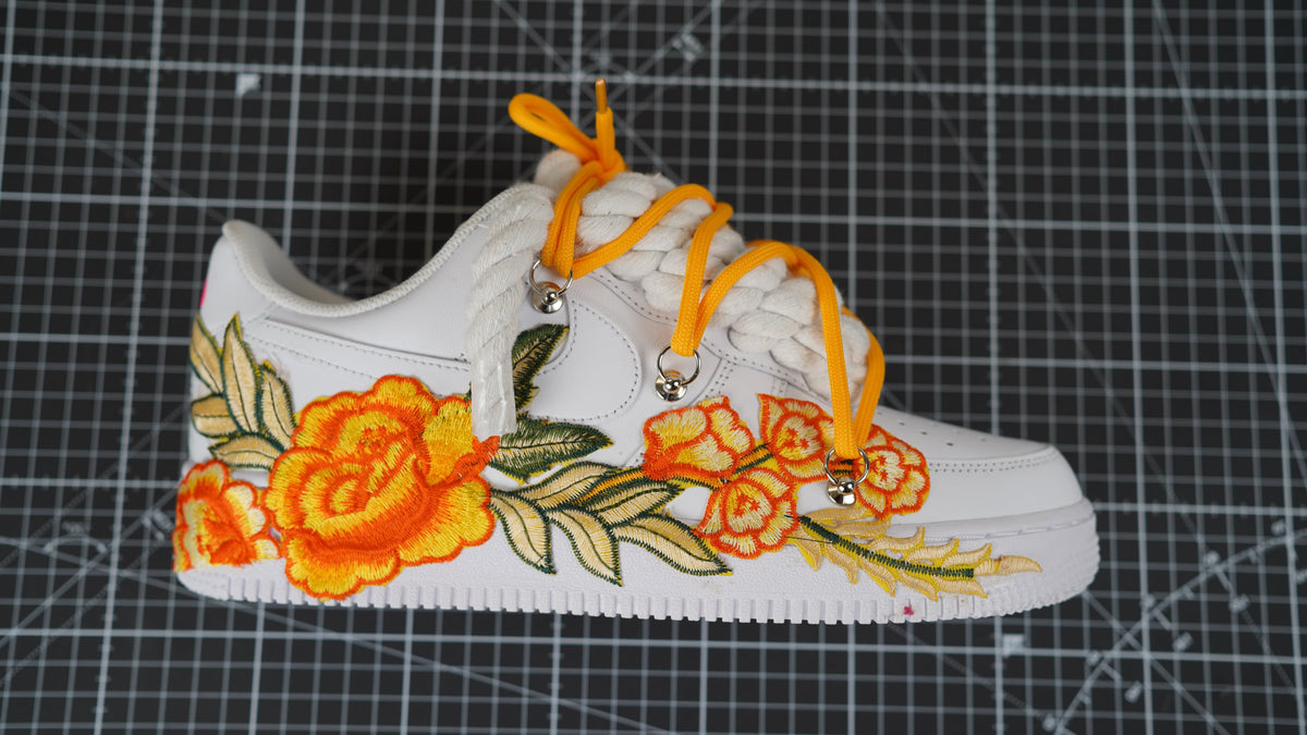 Custom Nike AF1 White “ROPE LACES” Sunrise