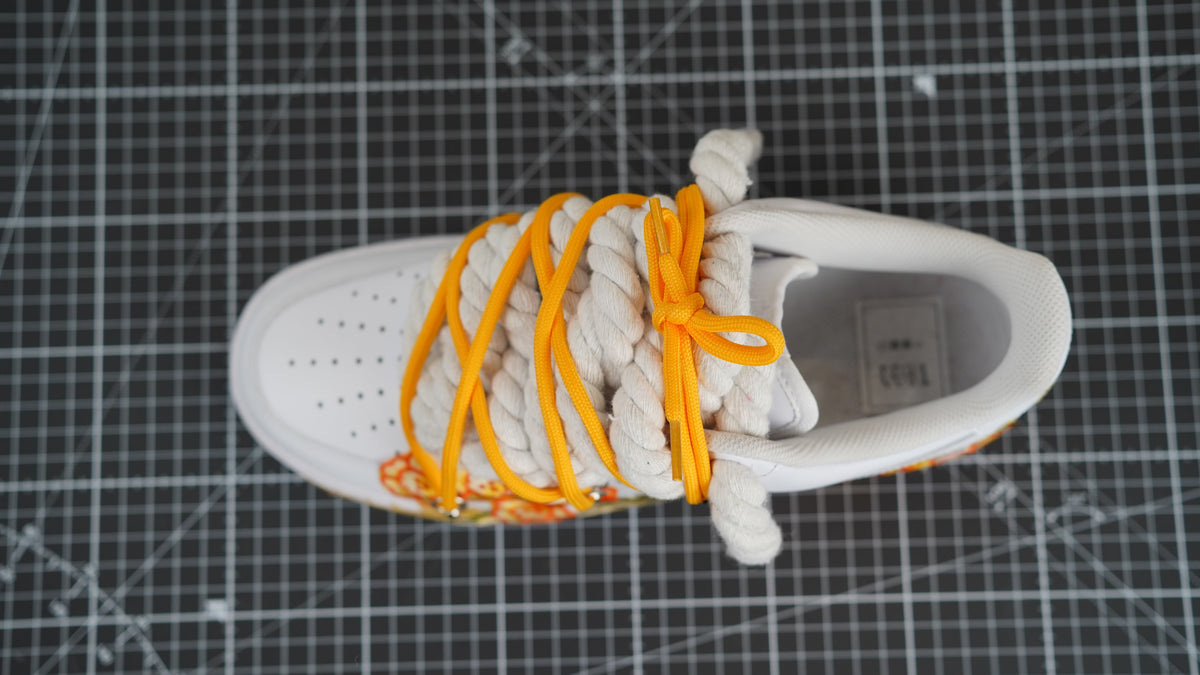 Custom Nike AF1 White “ROPE LACES” Sunrise