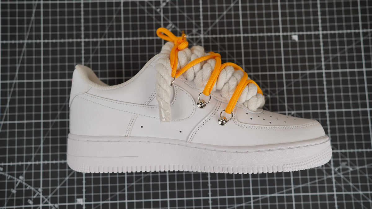 Custom Nike AF1 White “ROPE LACES” Sunrise