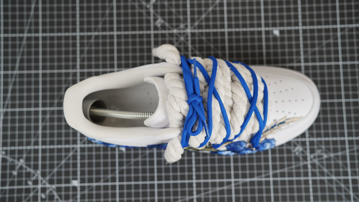 Custom Nike AF1 Weiß “ROPE LACES” Ocean