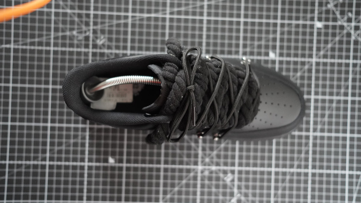 Custom Nike AF1 Black "ROPE LACES" Dunk Black