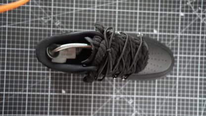 Custom Nike AF1 Black "ROPE LACES" Dunk Black