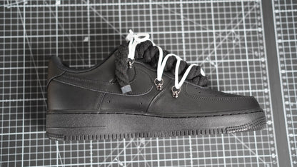 Custom Nike AF1 Black “ROPE LACES” Dunk Weiß