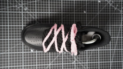 Custom Nike AF1 Black “White ROPE LACES” pinkish-beige Dunk