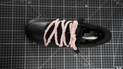 Custom Nike AF1 Black “White ROPE LACES” Dunk rosy beige