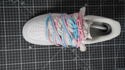 Custom Nike AF1 White “ROPE LACES” 2x Dunk Pink/Blue