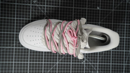 Custom Nike AF1 White “ROPE LACES” 2x Dunk Pink/Gray