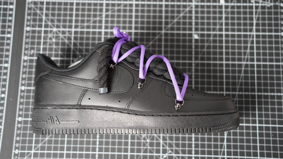 Custom Nike AF1 Black “ROPE LACES” Dunk Purple