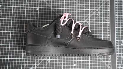 Custom Nike AF1 Black “ROPE LACES” Dunk Pink #1