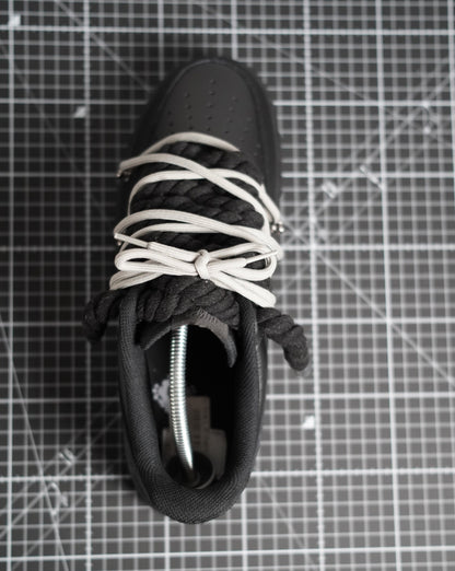 Custom Nike AF1 Black "ROPE LACES" Dunk Grey