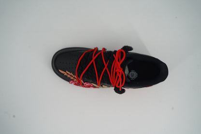 Custom Nike AF1 Black “ROPE LACES” Red Parfait