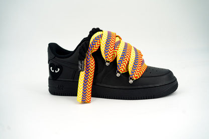 Custom Nike AF1 Black love stride ,, Lanvin Laces ''Yellow