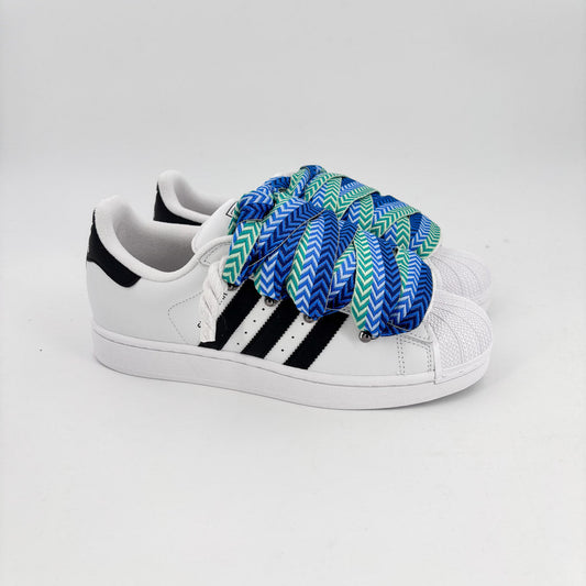 Custom Superstar Sneakers White Lanvin Blue