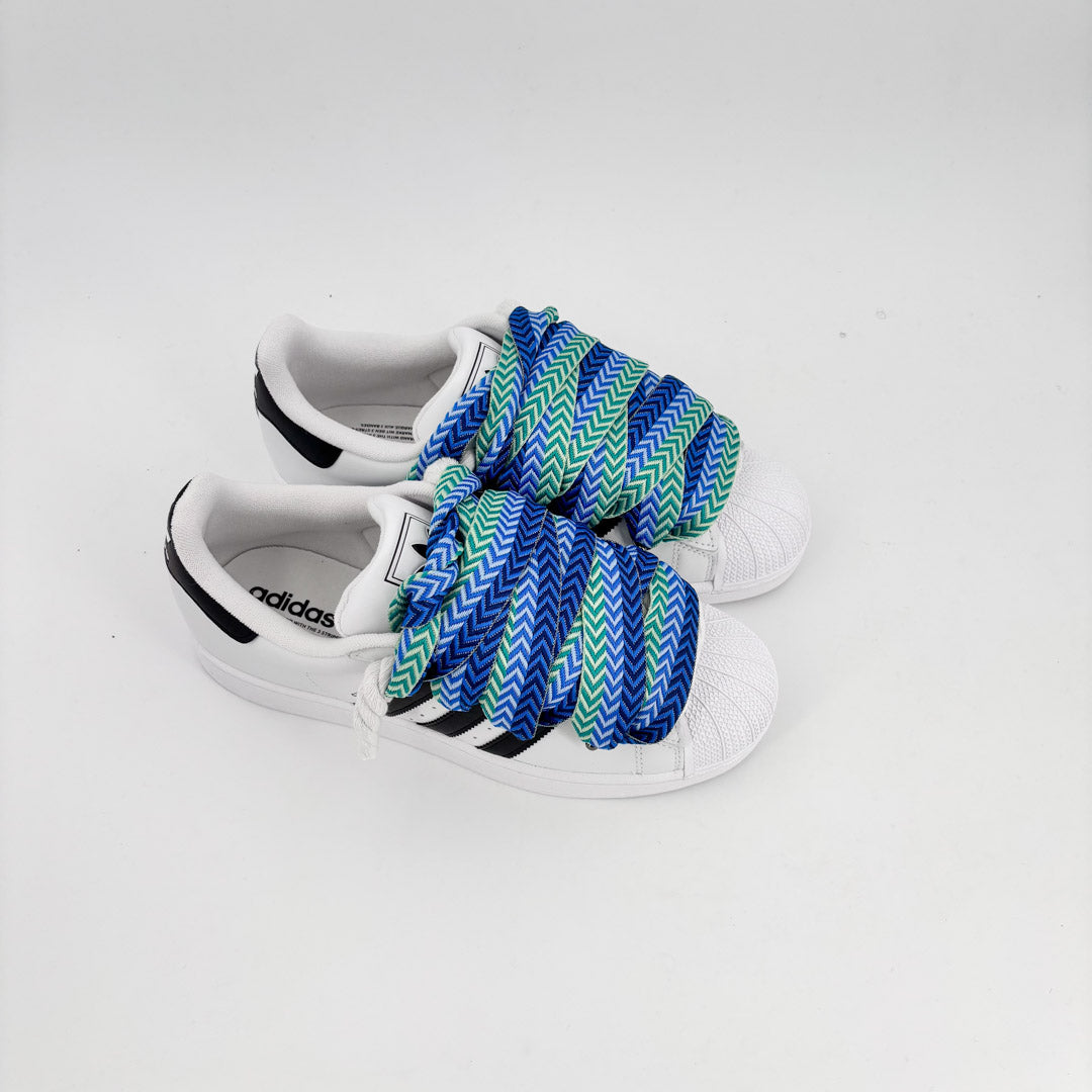 Custom Sneakers Superstar White Lanvin Blue
