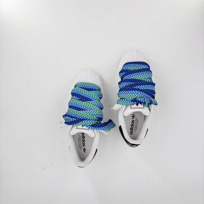 Custom Sneakers Superstar White Lanvin Blue