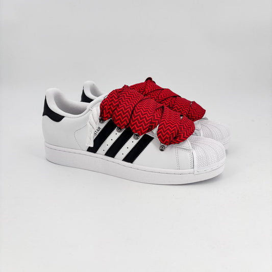 Custom Lanvin Superstar White Red Sneakers